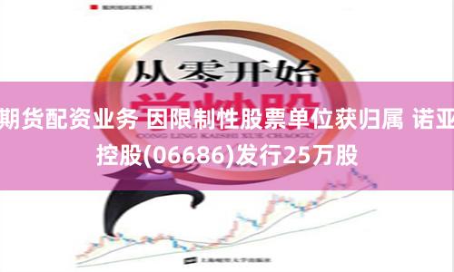 期货配资业务 因限制性股票单位获归属 诺亚控股(06686)发行25万股