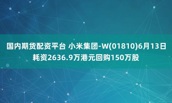 国内期货配资平台 小米集团-W(01810)6月13日耗资2636.9万港元回购150万股
